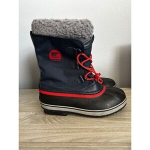 Sorel Men's 6 Women's 8 Yoot Pac Nylon Waterproof Snow Boots Blue Red Laced